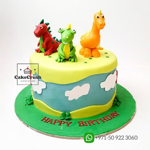 Dinosaur Fondant Theme Cake