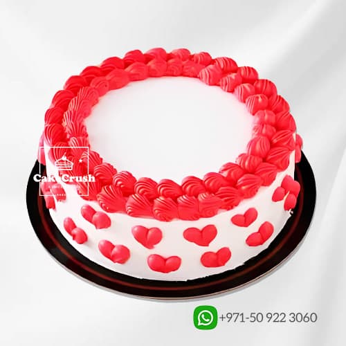 Mini Red heart Cream Cake in dubai