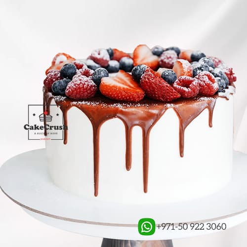 Fresh Berries Chocolate Drip Cake