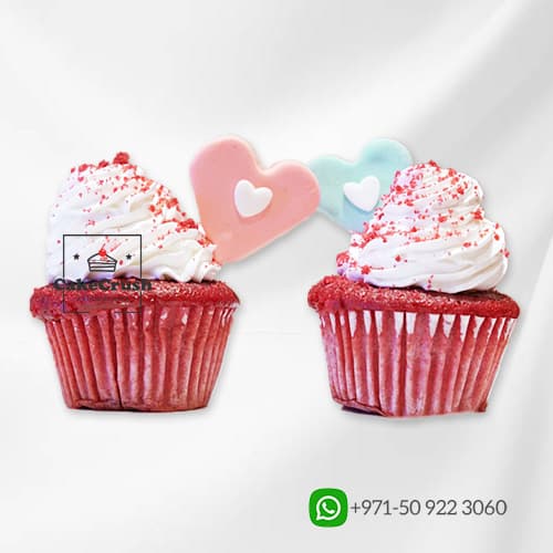 Twin CupCake with Heart in dubai
