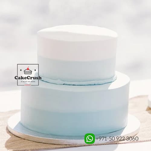 2 Tier Blue Ombre Pastel Cake
