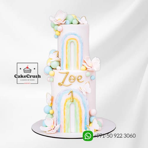 2 Tier Rainbow Pastel Cake