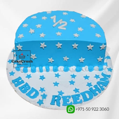 Half Year Birthday Cake-Blue in dubai