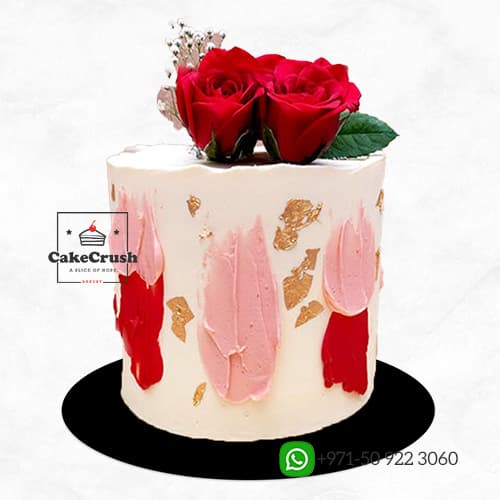 Romantic Rose Gold Theme Cake in dubai