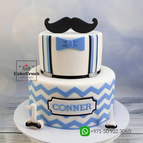 2 Tier Mustache Cake in dubai