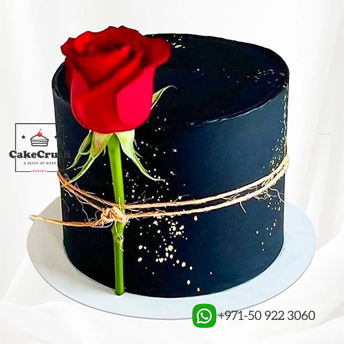 Black Theme Rose Cake in dubai