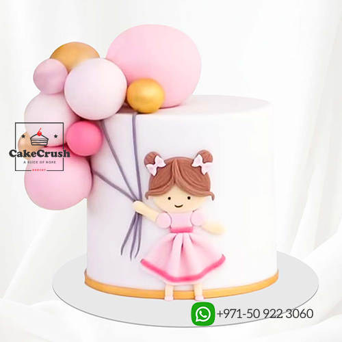 CUTE GIRL BALOON CAKE