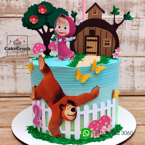 Masha And Bear Theme Cake - 1 in dubai