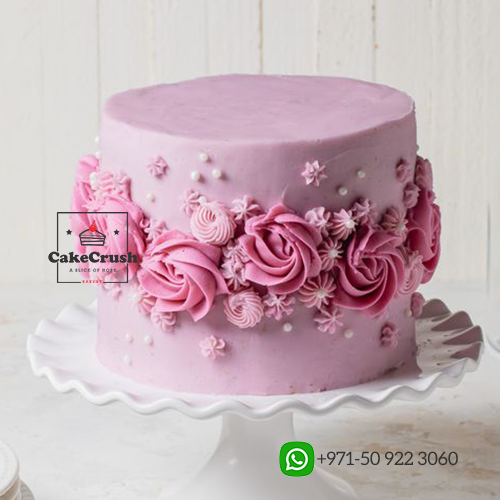 Pink Floral Theme Cake