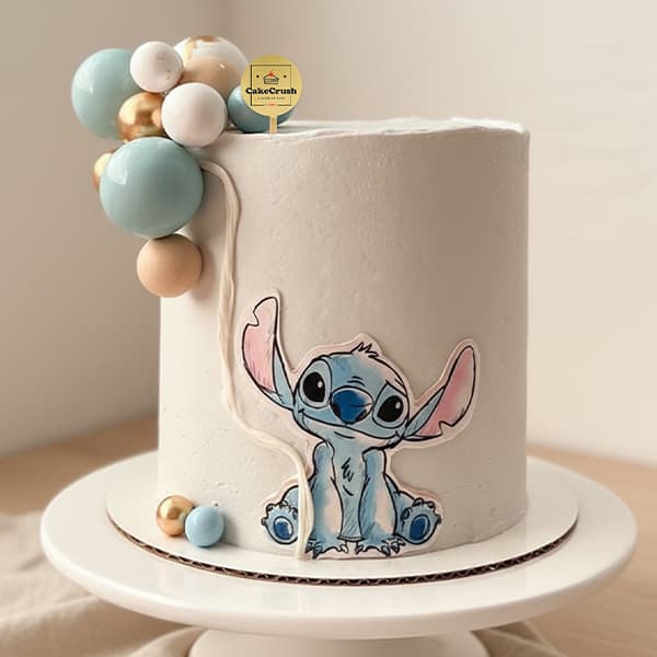 Angel Lilo & Stitch Off White Cream Cake in dubai
