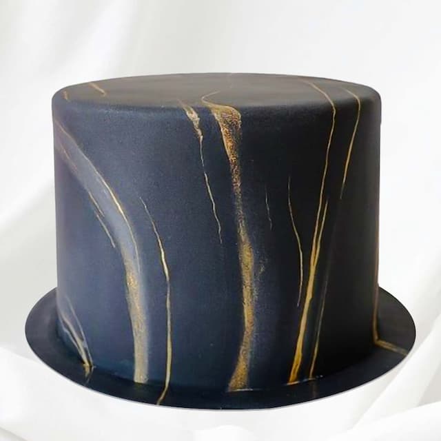 BLACK AND YELLOW MARBLE CAKE