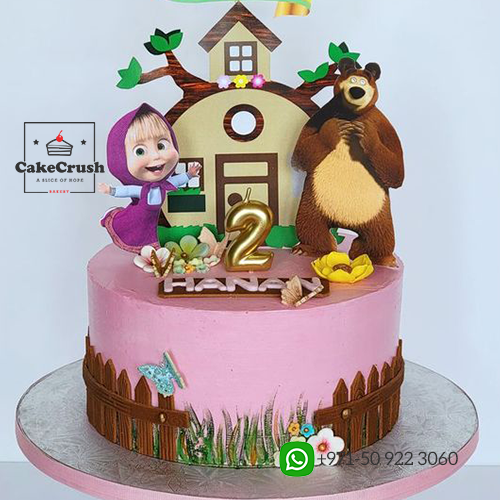 Masha And Bear Printed Cake